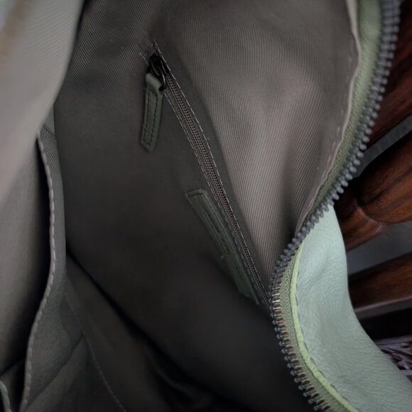 NWT American Leather Co Pottery Green Carrie Hobo Soft Leather Pastel Green - Picture 5 of 8